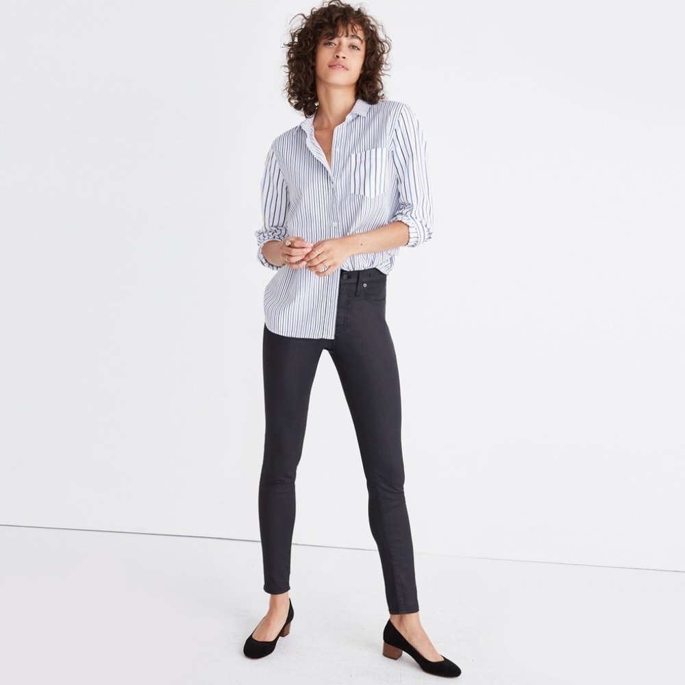 Madewell Black Coated 9" High-rise Skinny Jeans